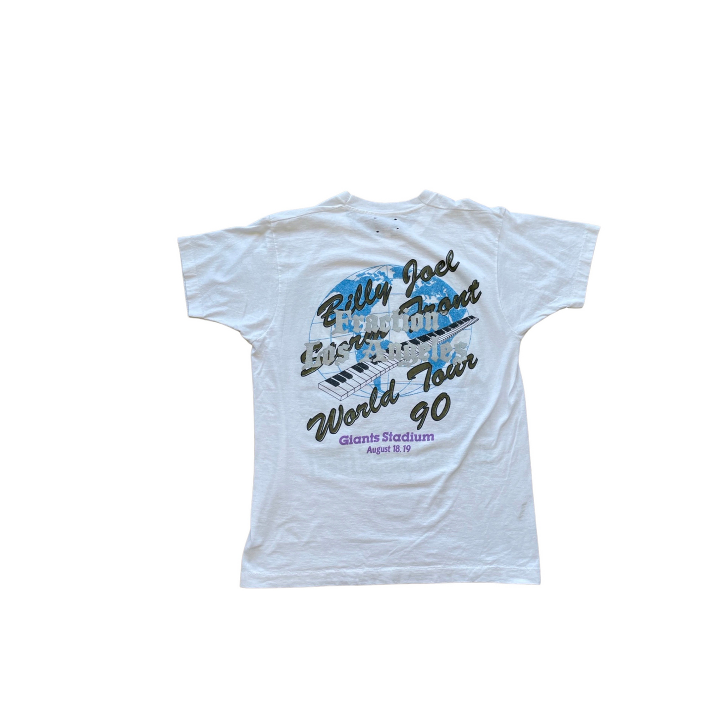 1990 Billy Joel World Tour Leather Ribcage Appliqué T-shirt