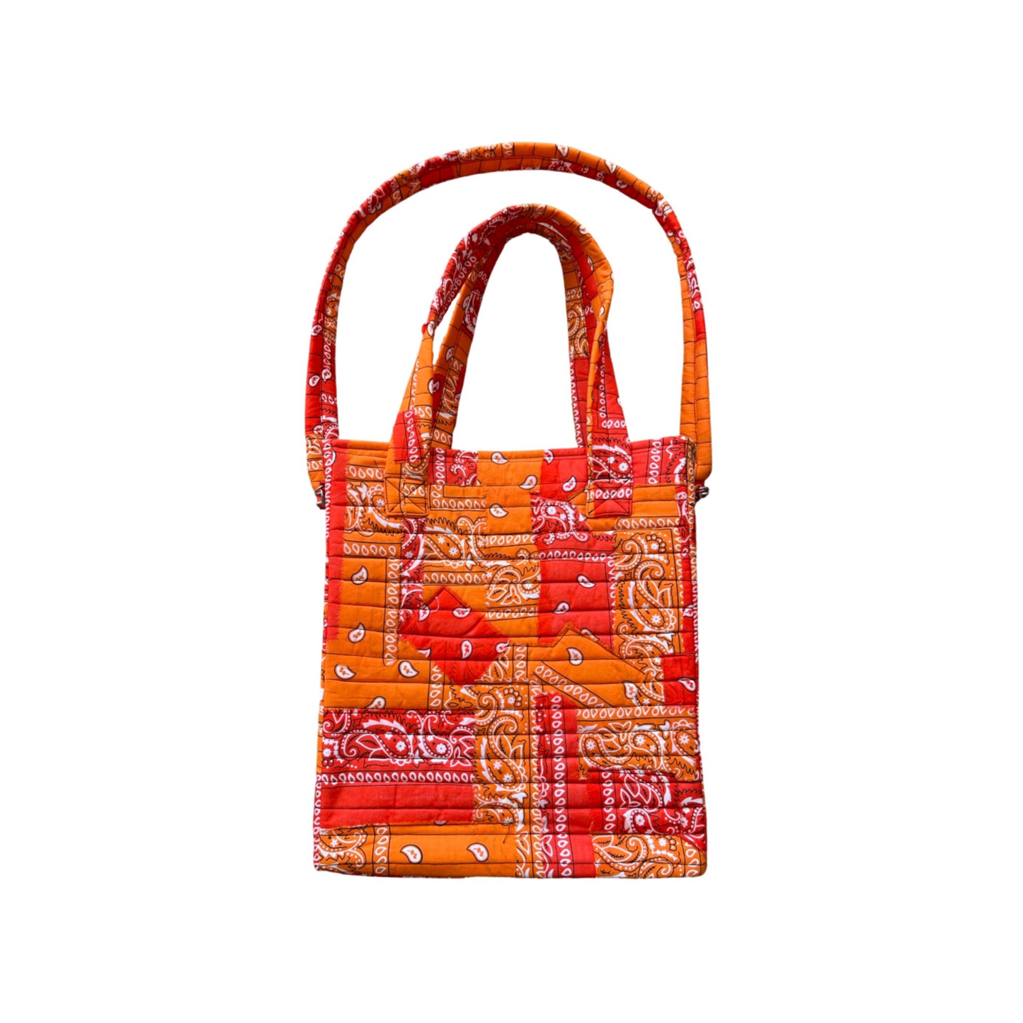 Orange Crush Quilted Patchwork Tote Bag