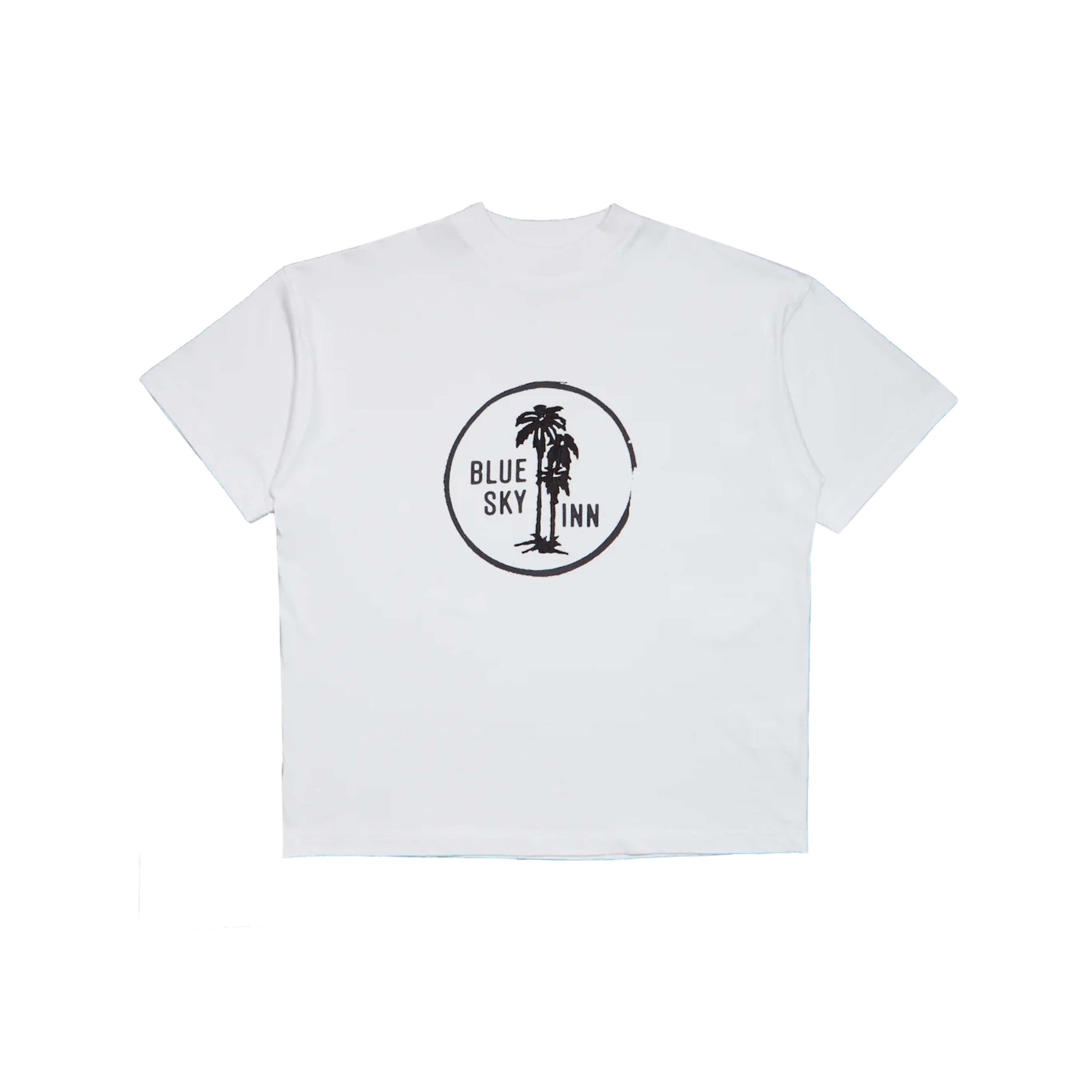 White T-Shirt with Palm Tree Print