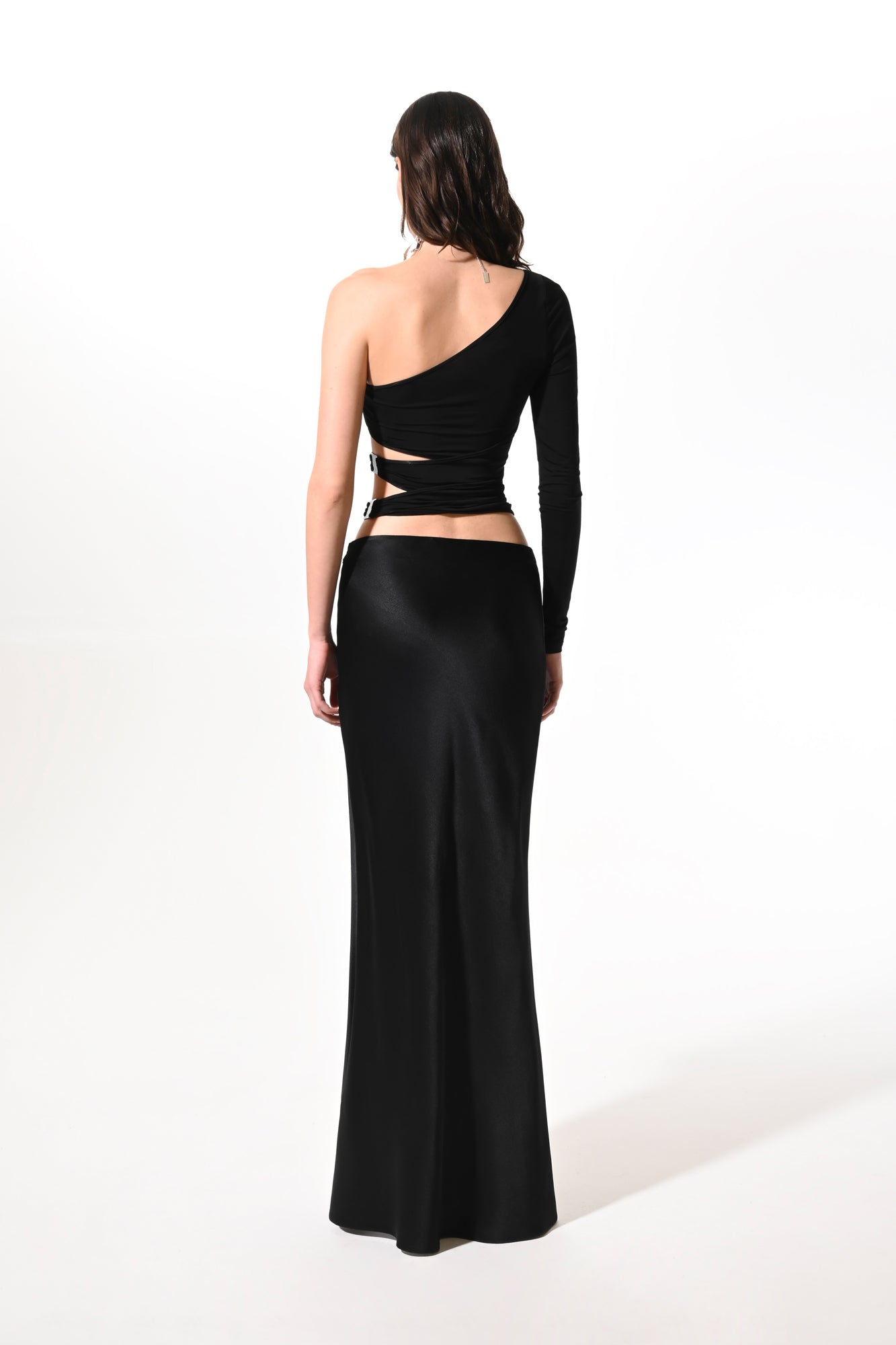 Wide Slit Maxi Skirt