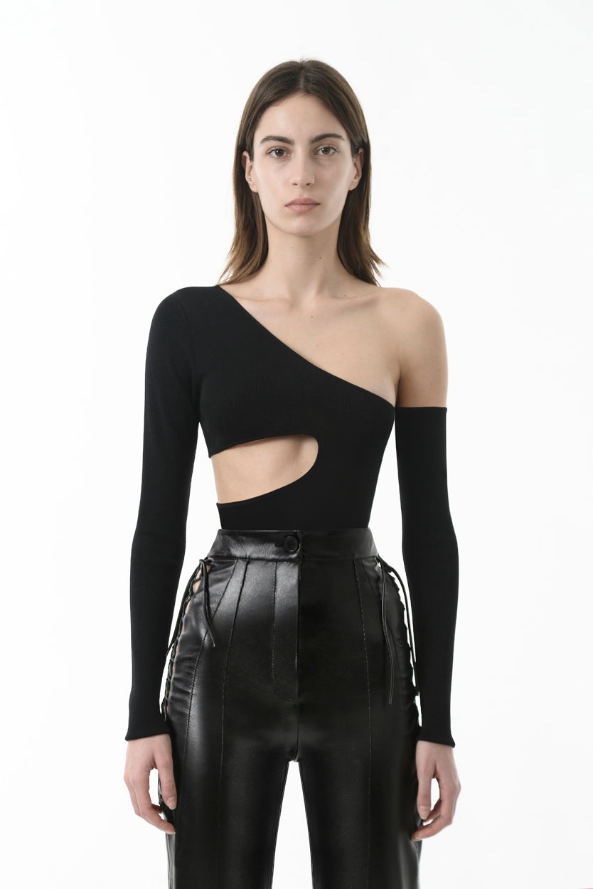 Long Sleeve Cut-Outs Body from Materiel black