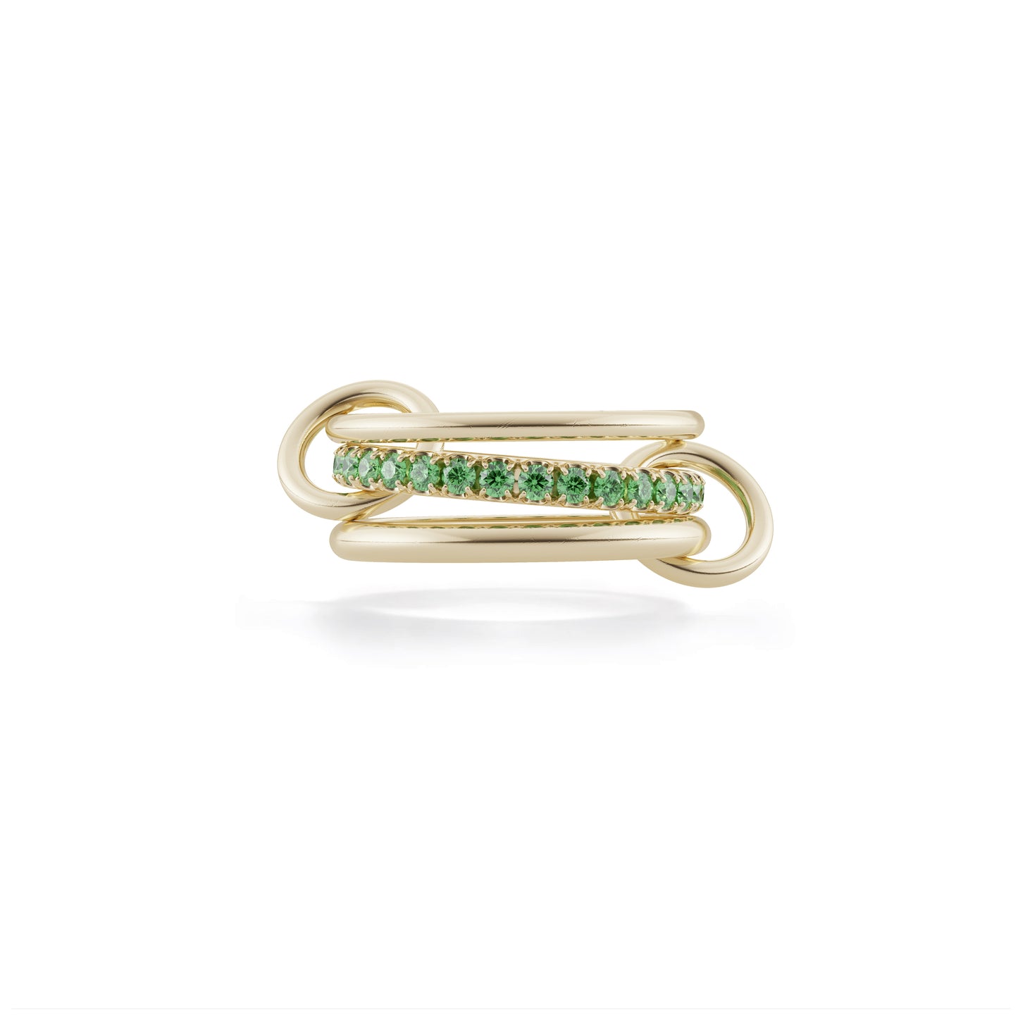 Petunia 18k Yellow Gold Emerald Band Ring