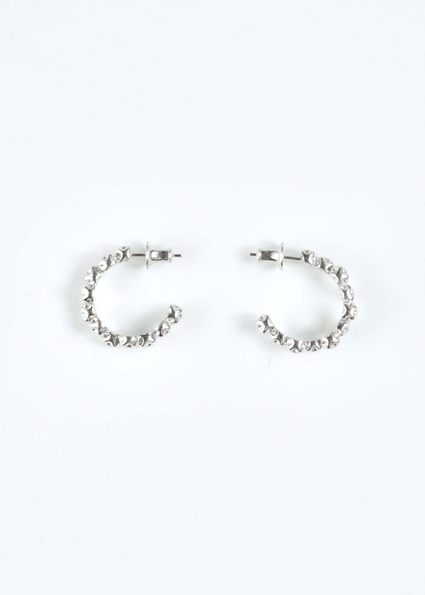 Unisex Single Row Box Hoop Earring - Medium