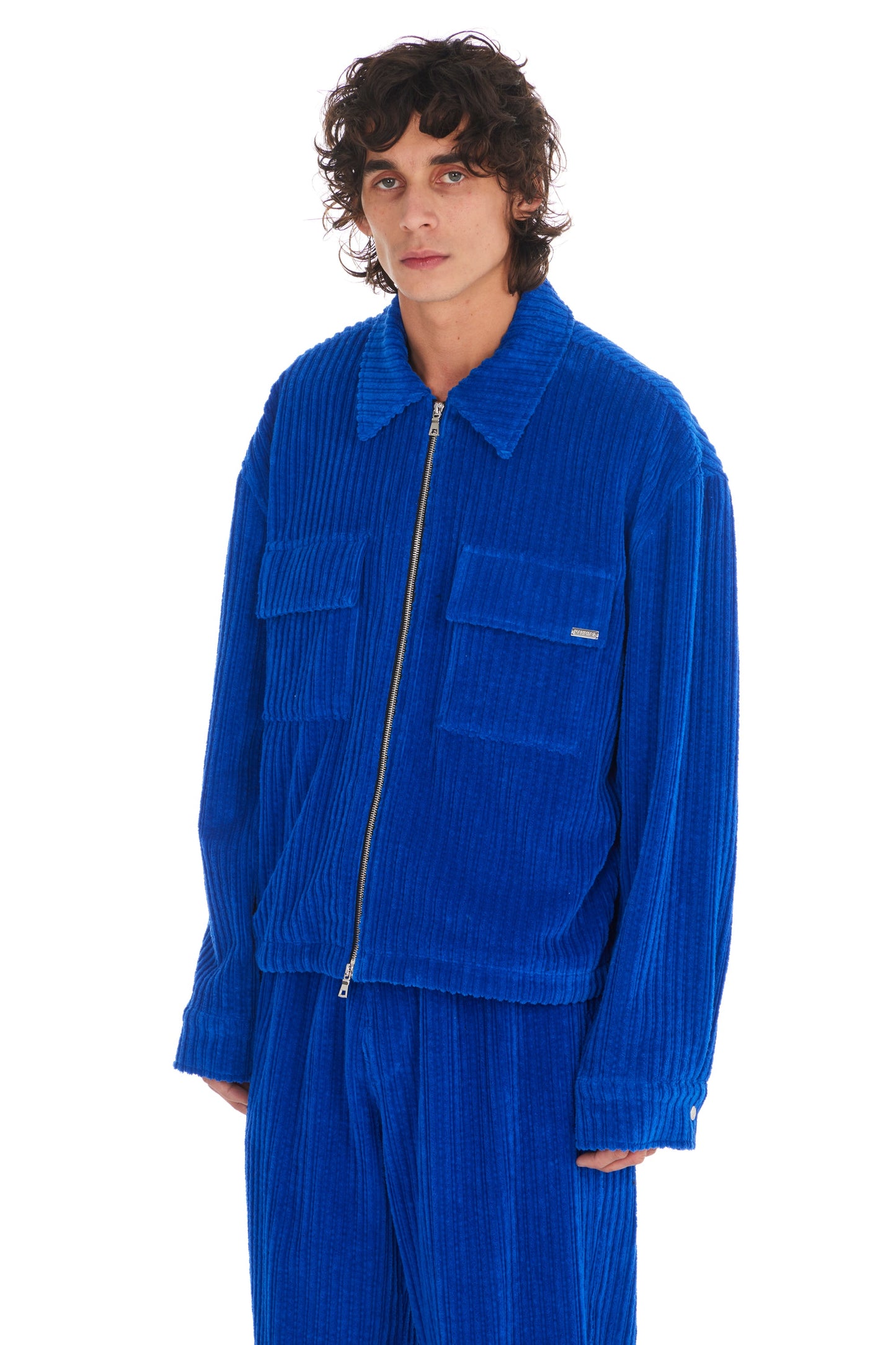 Corduroy L/S Boxy Zip Up