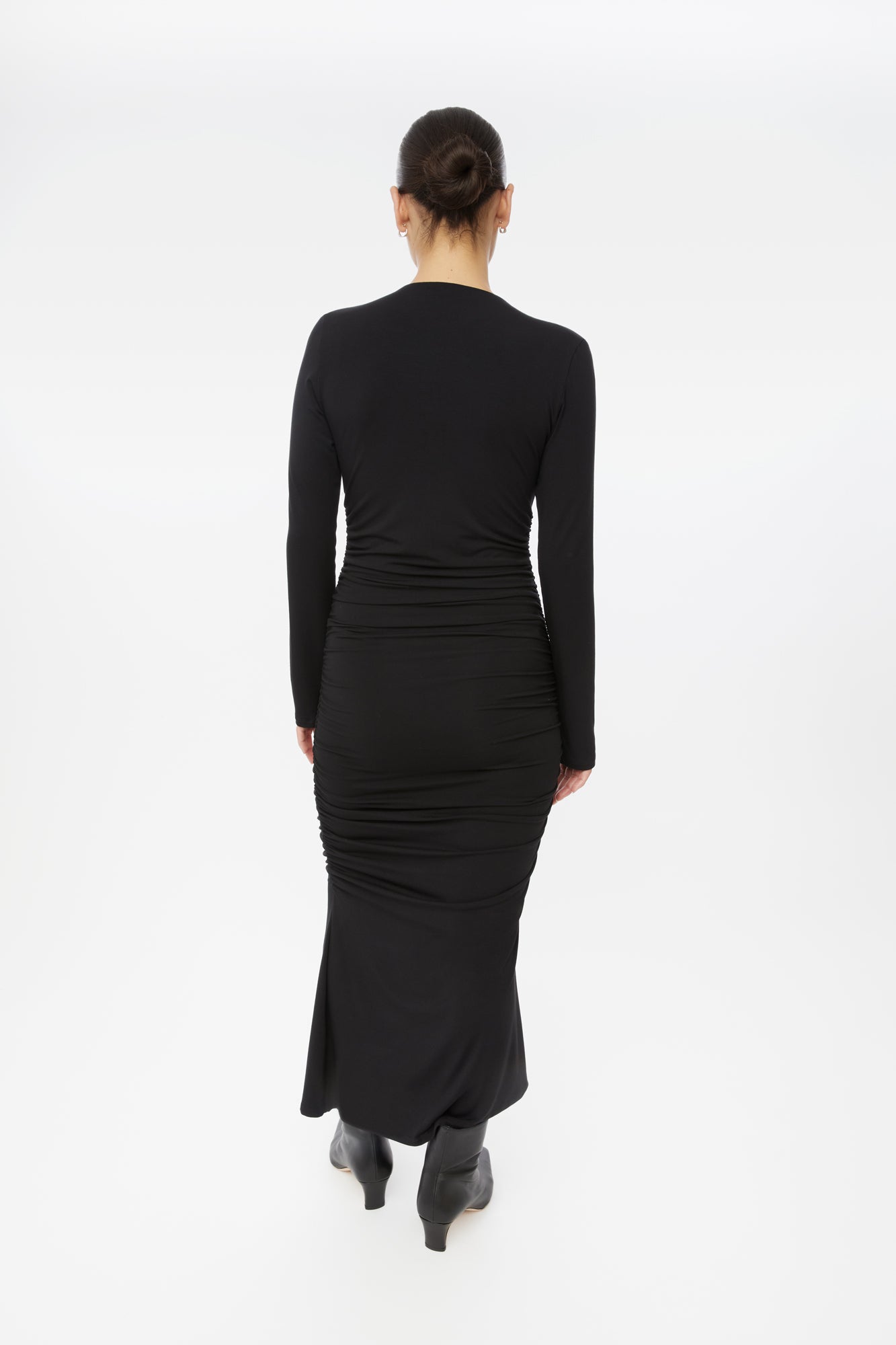 modal-ruched-asymmetric-midi-dress-dal-the-label-black