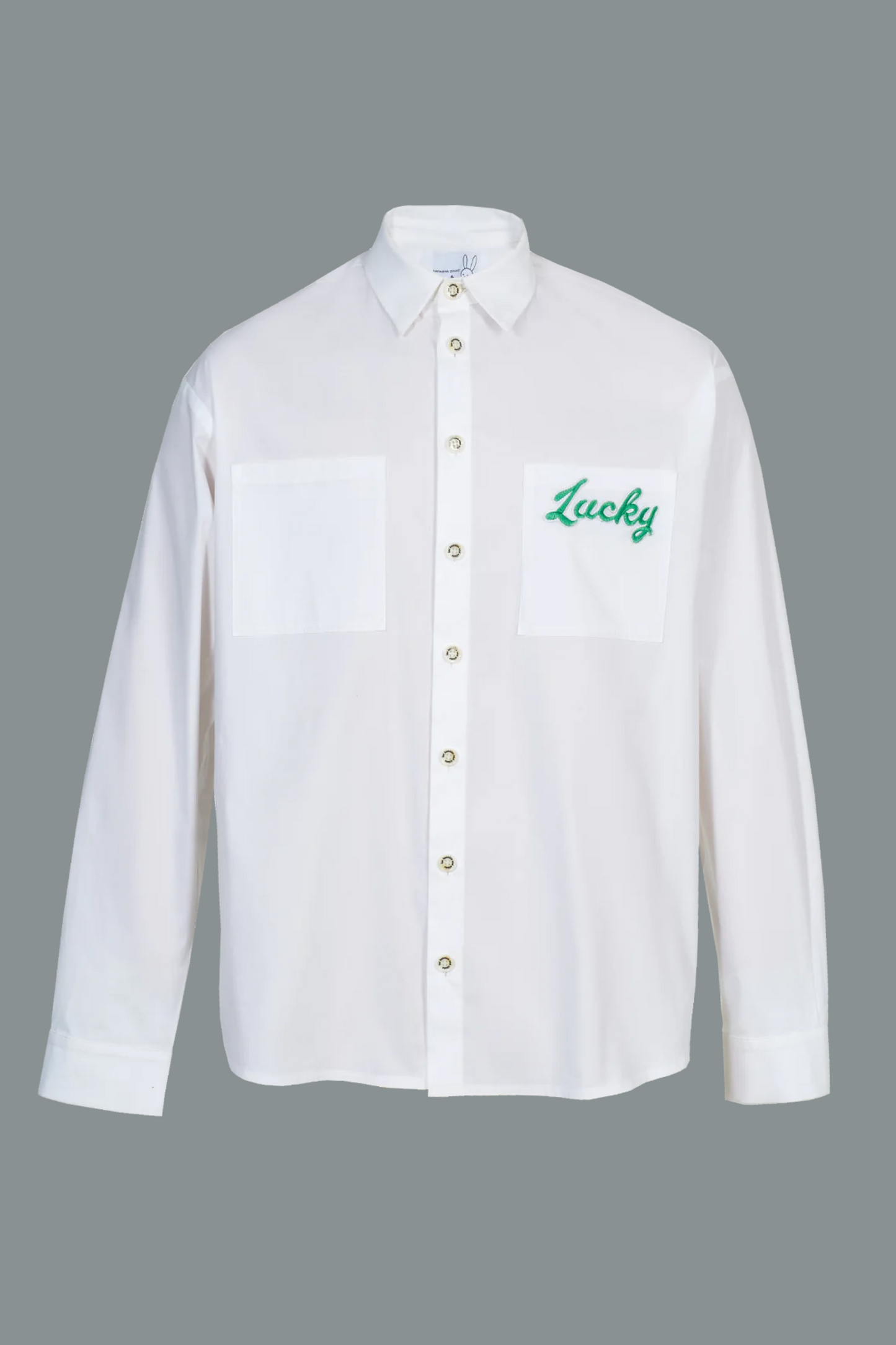 "Lucky" Print Button Up Shirt