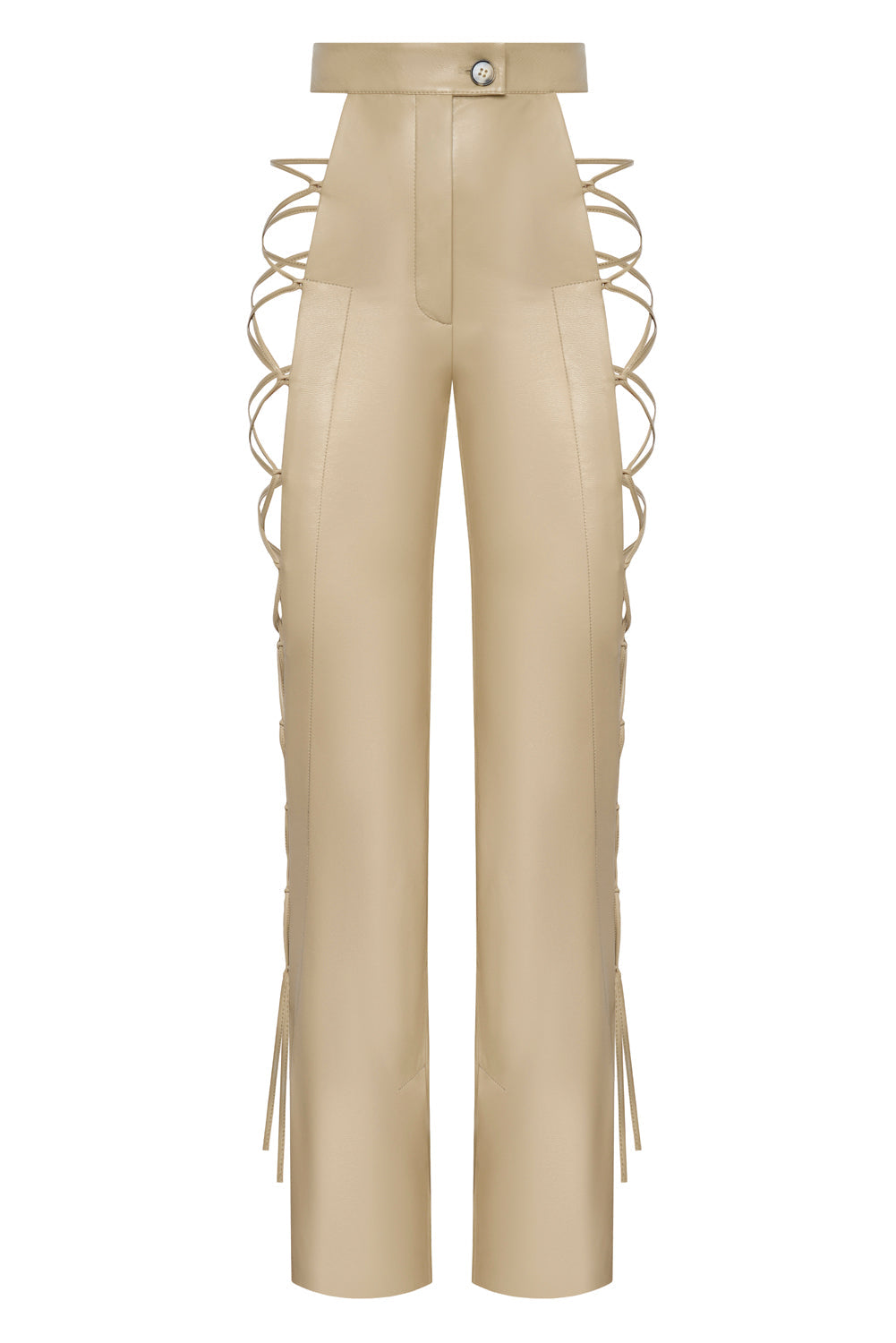 Eco Leather Lace-Up Pants