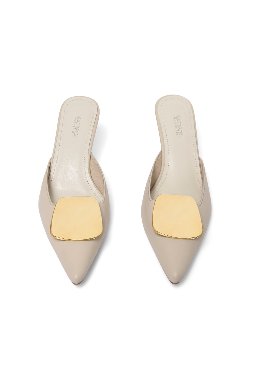 Gold-Hued Rectangle Mules