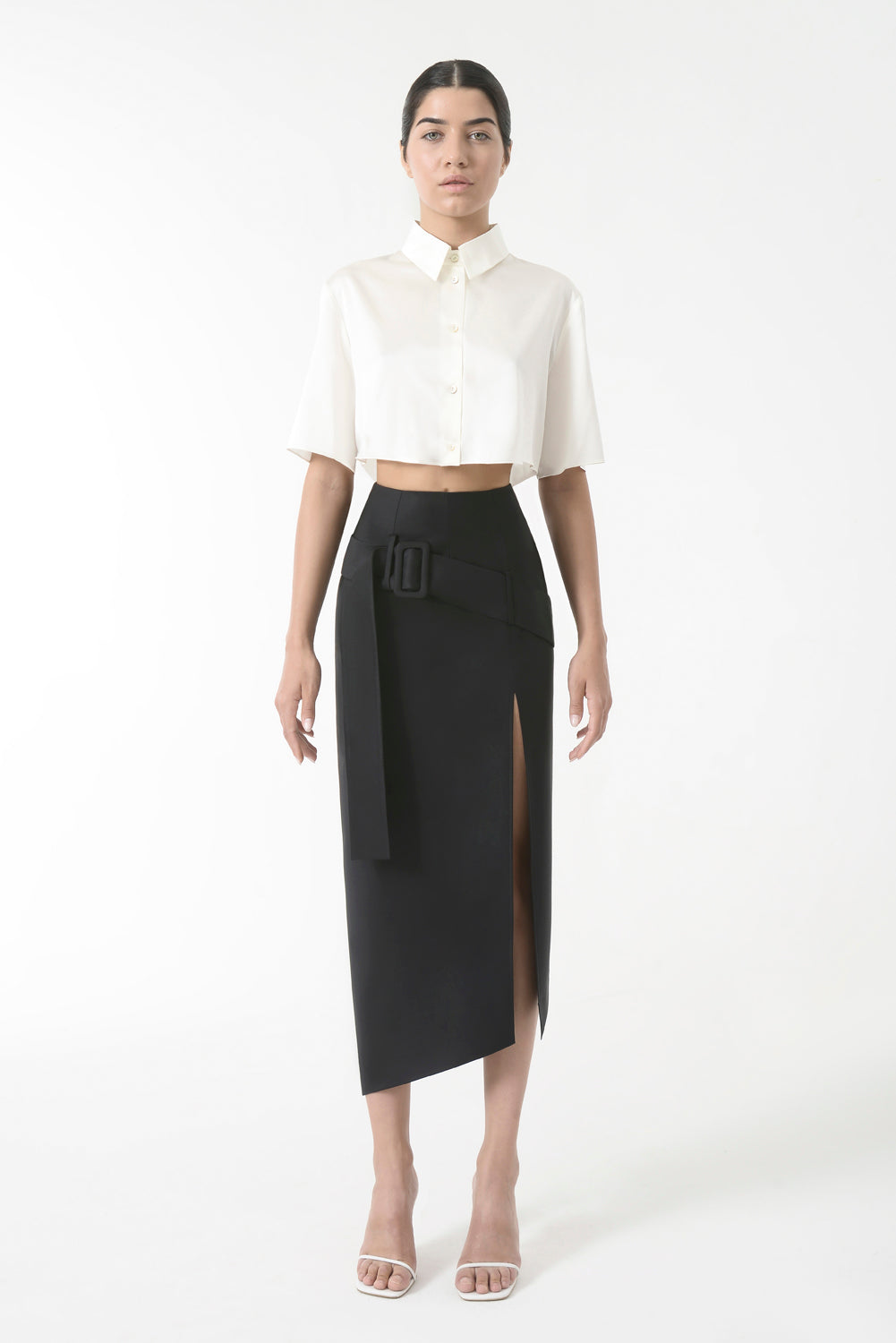 Diagonal Belt Skirt