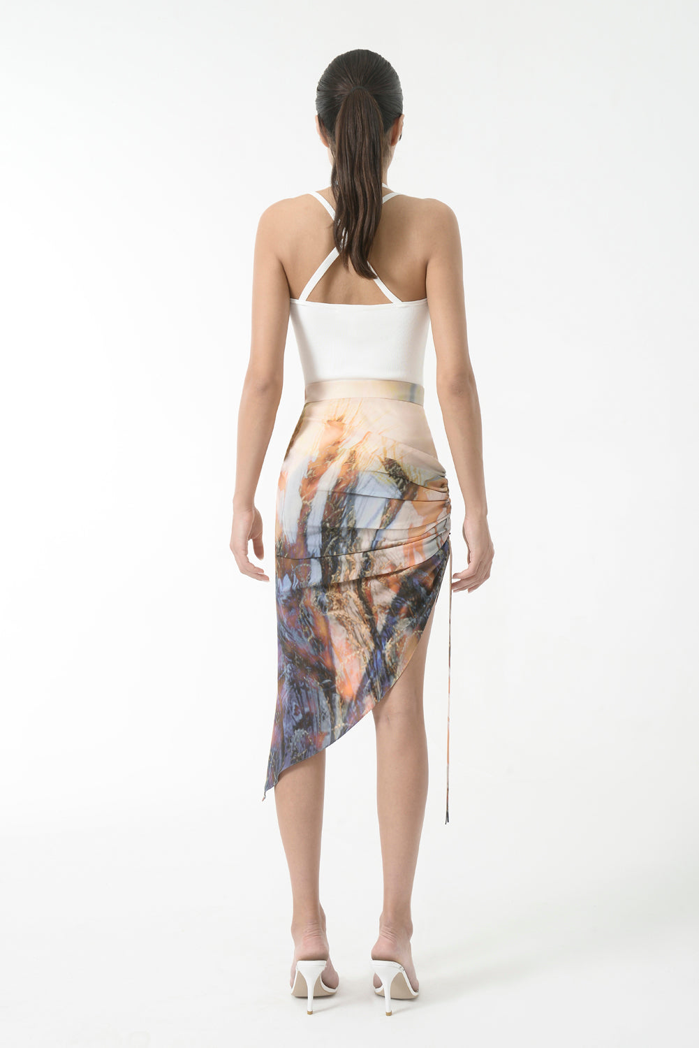 Diagonal Gathered Skirt