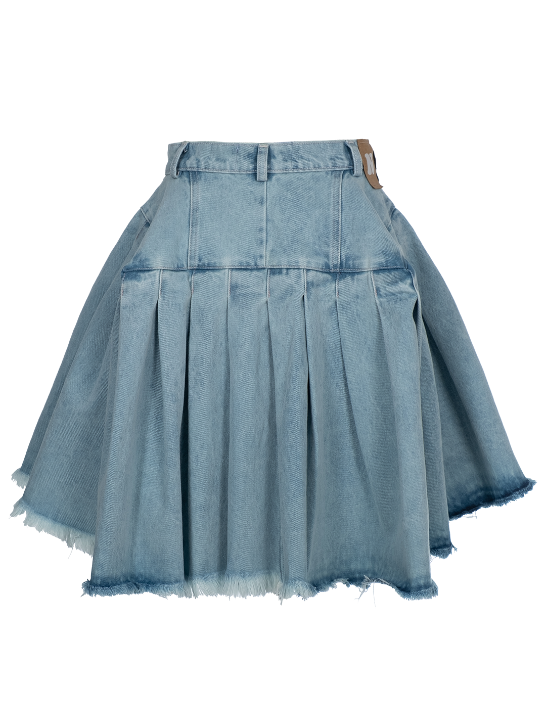 Acid Wash Pleated Box Skirt